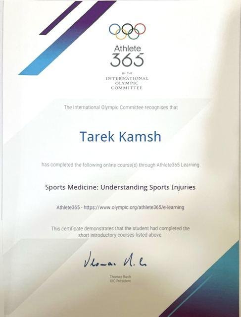 Sports Medicine: Understanding Sports Injuries certificate, IOC Athlete365